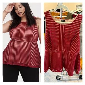 Torrid Red Peplum Tank. Size 3. NWOT.